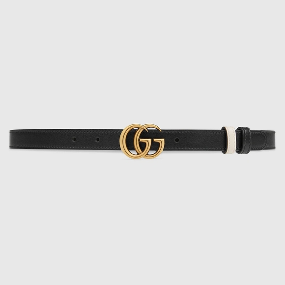 Gucci Black Belt with Gold Buckle - Picture 1 of 10